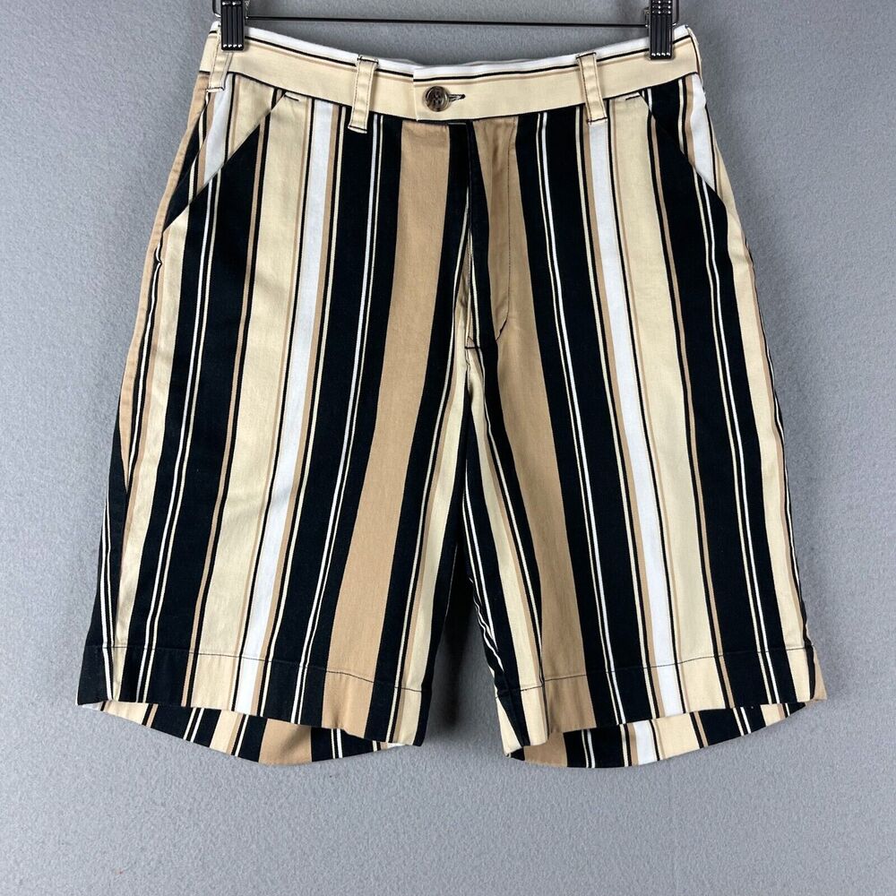 Loudmouth Golf Shorts Mens 28 Striped 9" Inseam Cotton Stretch Bermuda Colorful